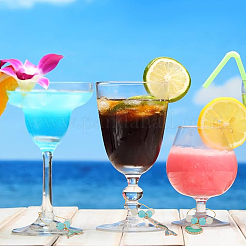 20Pcs 10 Styles Ocean Theme Alloy Enamel Wine Glass Charms&nbsp;AJEW-SC00057