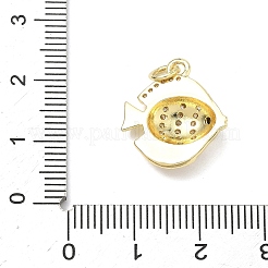 Brass Micro Pave Cubic Zirconia Pendants&nbsp;KK-K417-14A-G