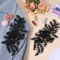 3D Flower Polyester Embroidery Sew on Appliques&nbsp;PATC-WH0012-02A