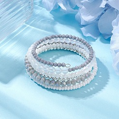 Non-magnetic Synthetic Hematite Bead & Glass Bangle Making&nbsp;BJEW-JB10989