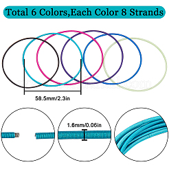 48Pcs 6 Colors Minimalist Spring Chains Stretch Bracelets Set&nbsp;TWIR-SC0001-01