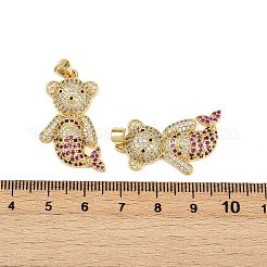 Brass Micro Pave Cubic Zirconia Pendants&nbsp;KK-S526-34G