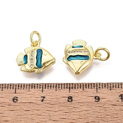Brass Micro Pave Clear Cubic Zirconia Pendants&nbsp;KK-Q077-01G-01