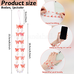 8Pcs 8 Colors Resin Beaded Chain Mobile Strap&nbsp;AJEW-AN0007-46