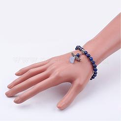 Natural Gemstone Beads Stretch Charm Bracelets&nbsp;BJEW-JB02592