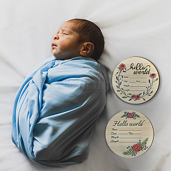 2Pcs 2 Style Single-face Printed Wooden Baby Photo Props&nbsp;DJEW-WH0600-004