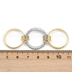 Brass Micro Pave Cubic Zirconia Finger Rings&nbsp;RJEW-D325-01PG-08