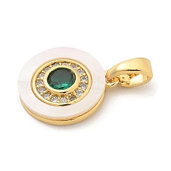 Brass Micro Pave Cubic Zirconia Pendents&nbsp;KK-M303-02G-02