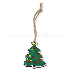 3Pcs 3 Styles Printed Wood Pendant Decoration&nbsp;HJEW-JM02183