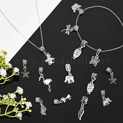 48Pcs 12 Styles Tibetan Style Alloy European Dangle Charms&nbsp;FIND-CA0005-67