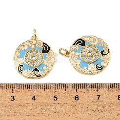 Brass Micro Pave Clear Cubic Zirconia Pendants&nbsp;CU-CBA9175-02G