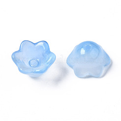 Transparent Two Tone Spray Painted Glass Beads&nbsp;GLAA-Q089-002B-001