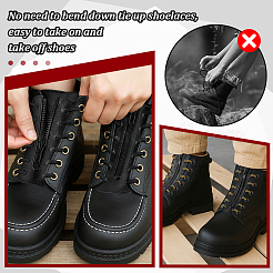 Cowhide Leather Lace-in Shoe Zipper Inserts&nbsp;DIY-WH0671-073A