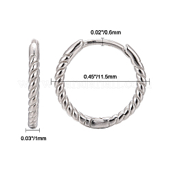 Anti-Tarnish Unisex Rhodium Plated 925 Sterling Silver Hoop Earrings&nbsp;EJEW-AA00271-06P