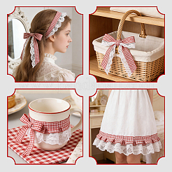 Tartan Pattern Polyester Ruffled Trimming&nbsp;DIY-WH0783-045