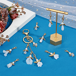 48Pcs 6 Styles Angel Acrylic & Alloy Pendant Decorations&nbsp;PALLOY-PH01799