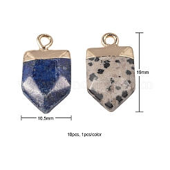 10Pcs 10 Style Natural Gemstone Pointed Pendants&nbsp;G-LS0002-04
