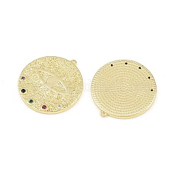 Brass Micro Pave Colorful Cubic Zirconia Pendants&nbsp;CU-CBA764E-02G