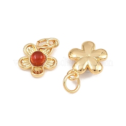 Natural Mixed Gemstone Flower Charms&nbsp;KK-B157-18G