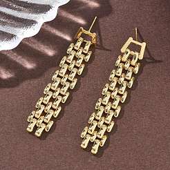 Brass Dangle Stud Earrings&nbsp;EJEW-A133-01G
