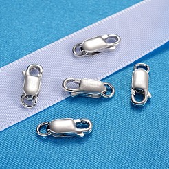 Anti-Tarnish Rhodium Plated 925 Sterling Silver Lobster Claw Clasps&nbsp;STER-K014-H154-12mm-P