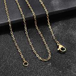 Ion Plating(IP) 304 Stainless Steel Cable Chain Necklaces&nbsp;NJEW-E026-04G-B