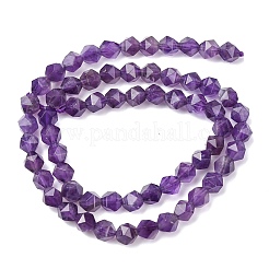 Faceted Natural Amethyst Beads Strands&nbsp;G-K066-09-6mm