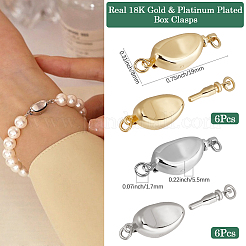12Pcs 2 Colors Brass Box Clasps&nbsp;KK-BBC0017-39