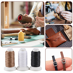 3 Rolls 3 3 Colors Flat Waxed Polyester Cord&nbsp;OCOR-CL0001-12B