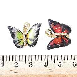 Brass Micro Pave Cubic Zirconia Pendants&nbsp;KK-A263-03G