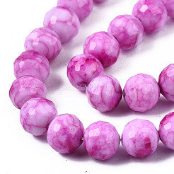 Opaque Baking Paint Crackle Glass Beads Strands&nbsp;EGLA-S174-33E
