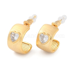 Brass Drawbench Stud Earrings&nbsp;EJEW-L288-008G