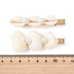 4Pcs 4 Styles Natural Shell Alligator Hair Clips&nbsp;PHAR-TA000002