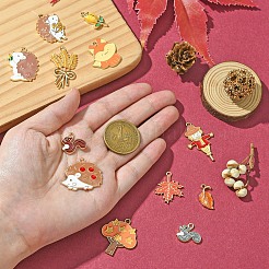 12Pcs 12 Styles Thanksgiving Theme Alloy Enamel Pendants&nbsp;FIND-YW0005-85