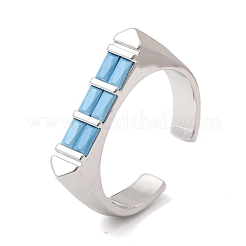 Brass Micro Pave Cubic Zirconia Cuff Open Rings for Women&nbsp;RJEW-L343-02P
