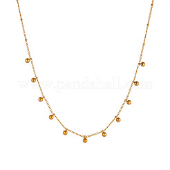 304 Stainless Steel Round Ball Tassel Bib Necklaces for Women&nbsp;FS-WG5B7A4-02