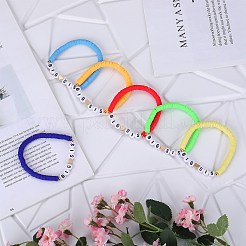 6Pcs 6 Style Polymer Clay Heishi Surfer Stretch Bracelets Set&nbsp;BJEW-SW00120