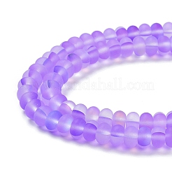 Frosted Transparent Glass Beads Strands&nbsp;FGLA-M002-01D