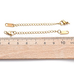 304 Stainless Steel Chain Extender with Oval Charms&nbsp;STAS-G383-09G
