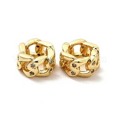 Rack Plating Brass Micro Pave Cubic Zirconia European Beads&nbsp;KK-C010-23