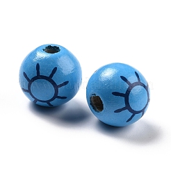 Spray Painted European Schima Wood Beads&nbsp;WOOD-M004-01