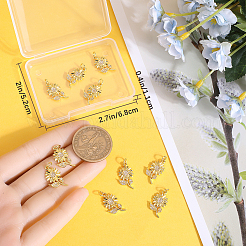 12Pcs Brass Micro Pave Cubic Zirconia Pendants&nbsp;KK-BBC0014-63