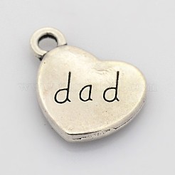Family Theme Tibetan Style Alloy Charms&nbsp;TIBEP-X0066-AS-LF