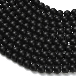 Natural Black Onyx(Dyed & Heated) Beads Strands&nbsp;X-G-Z024-01B-6mm