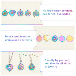 4Pcs 2 Style 304 Stainless Steel Pendant Enamel Settings&nbsp;STAS-DC0007-50