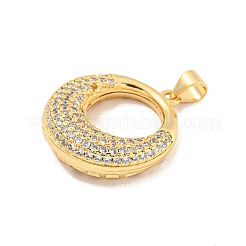 Brass Pave Clear Cubic Zirconia Pendants&nbsp;KK-U009-13G-02