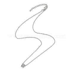 Alloy Disc with Heart Pendant 304 Stainless Steel Cable Chain Necklaces for Women&nbsp;NJEW-JN05639