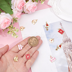 10Pcs 5 Styels Rack Plating Brass Charms with Jump Ring&nbsp;KK-BBC0023-59