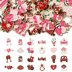 36Pcs 12 Styles Valentine's Day Alloy Enamel Pendants&nbsp;ENAM-YW0008-91A