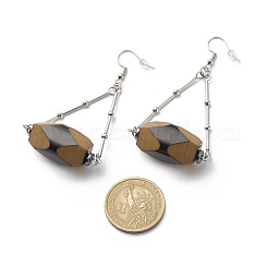 Synthetic Hematite & Acrylic Oval Dangle Earrings&nbsp;EJEW-JE04975